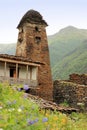 The tower in Dartlo village. Tusheti region (Georgia)