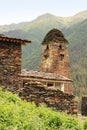 The tower in Dartlo village. Tusheti region (Georgia)