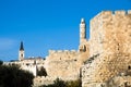 The Tower of David, aka the Jerusalem Citadel, an ancient citadel located near Jaffa Gate & the western edge of the Old City of Je Royalty Free Stock Photo