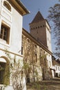 Tower defense of the fortified church of Medias, Sibiu, Romania Royalty Free Stock Photo