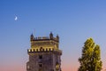 Tower of dicovery after sunset lisbon