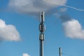 Tower with different types of cellphone transmitters and antennas Royalty Free Stock Photo