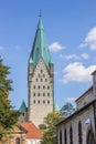 Tower of the Dom church of Paderborn Royalty Free Stock Photo