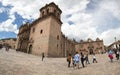 Tower and dome of the historic Iglesia de la Compania in Cusco