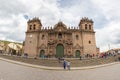 Tower and dome of the historic Iglesia de la Compania in Cusco