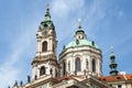 Tower and dome of St. Nicholas Church in Prague Royalty Free Stock Photo