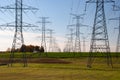 Tower of electrical high voltage power on blue sky Royalty Free Stock Photo