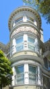 Ornate details of tower in Victorian home in San Francisco