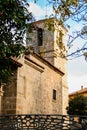 Tower and facade of the church of Santiago Apostol