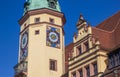 Tower and facade of the historic Old Town Hall building in Leipzig Royalty Free Stock Photo