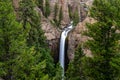 Tower Falls . One of the most beautiful waterfalls in Yellowstone national park in Wyoming , United States of America Royalty Free Stock Photo