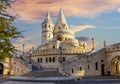 Tower of Fisherman Bastion at sunrise, Budapest, Hungary Royalty Free Stock Photo