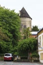 Tower of the former medieval fortifications in the urban development of old Melk, Austria Royalty Free Stock Photo