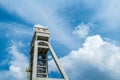 The tower of the formThe tower of the former mine shaft against the blue sky. Currently an observation tower. Shaft President, Royalty Free Stock Photo