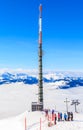 Tower fot mobile phone on the top of the mountain Hohe Salve Royalty Free Stock Photo