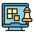 Tower game icon vector flat