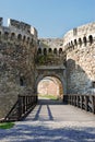 Tower gate of stone fortress in Belgrade
