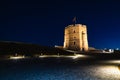 Tower Of Gediminas at night. Upper Vilnius castle complex Royalty Free Stock Photo