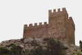 Tower Genoese fortress in Sudak city of Crimea.The fortress is located on a mountain Royalty Free Stock Photo