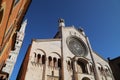Tower of Ghirlandina (Garland) and cathedral facade, Modena, Italy