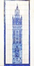 Tower Giralda, symbol of Seville, painted on azulejos