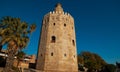 the tower of gold in Seville, Andalusia, It was built by order of the Caliph of the Almohads Abu Ya`qub Yusuf II Royalty Free Stock Photo