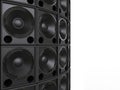 Tower of hifi woofer speakers