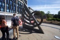 Tower Hill Sundial sculpture underground with tourist