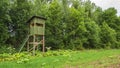 A tower for hunting in the forest Royalty Free Stock Photo