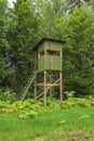 A tower for hunting in the forest Royalty Free Stock Photo