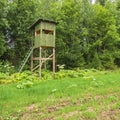 A tower for hunting in the forest Royalty Free Stock Photo