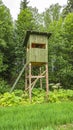 A tower for hunting in the forest Royalty Free Stock Photo