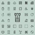 tower icon. Detailed set of minimalistic line icons. Premium graphic design. One of the collection icons for websites, web design,