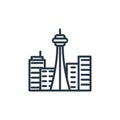 tower icon vector from building concept. Thin line illustration of tower editable stroke. tower linear sign for use on web and