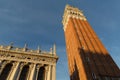 Tower inside San Marco square, Venice landmark in Italy Royalty Free Stock Photo