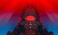 Tower of insolence, fractal architecture geometric, tower like a sword. Jpeg, 3d rendering Royalty Free Stock Photo
