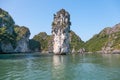 Tower island in Ha long Bay of northeast Vietnam