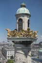 Tower of Karlskirche with golden eagles a famous touristic landmark in Vienna