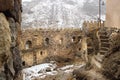 The tower of Khertvisi fortress in winter, Georgia