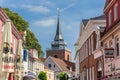 Tower of the Lamberti church in the central street of Aurich