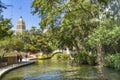 Tower Life Building Bridge Toursits River Walk San Antonio Texas Royalty Free Stock Photo