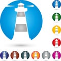 Tower, lighthouse, beacon, colored, logo Royalty Free Stock Photo