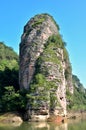 Tower like mountain in lake, Fujian Taining, China