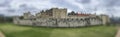 The Tower of London panoramic view of a cloudy day