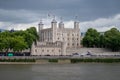 Tower of London with traitor's gate in front by the Thames