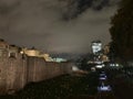 Tower of London with the Walkie Talkie building at night