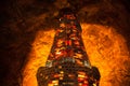 Tower made with salt tiles in a mine Royalty Free Stock Photo