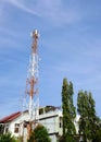a tall tower that functions as a telecommunication signal transmitter