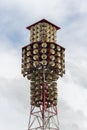 The tower with many amplified speakers Royalty Free Stock Photo