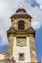 Tower of the Maria church at the market square in Hachenburg Royalty Free Stock Photo